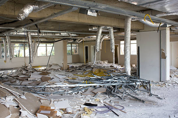 Office Demolition team in King of Prussia, PA removing interior framing from a vacant suite